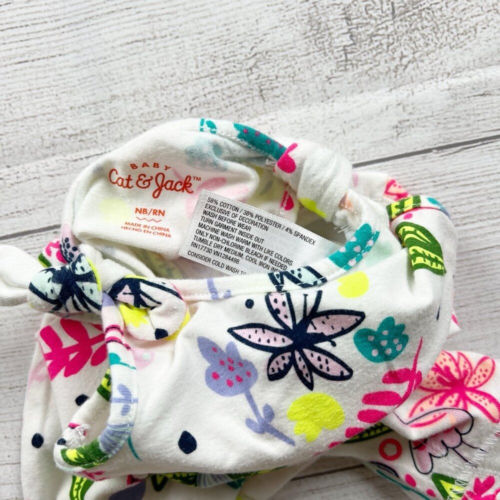 Cat & Jack Baby Girl Jumpsuit Romper Tropical Sleeveless One Piece Newborn - Picture 2 of 3